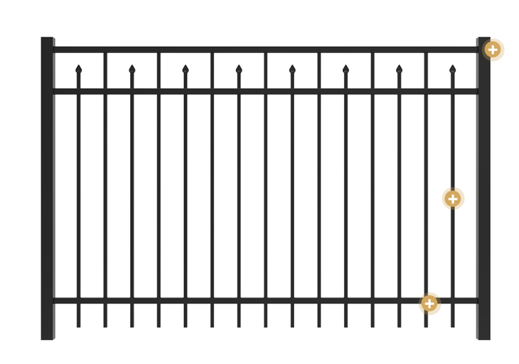 Aluminum Fence Section Features